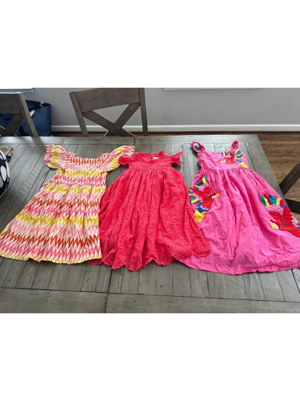 Mini Boden Size 8-9 Kids Girls Lot Bundle of 3 SunDresses Pink Printed Lace